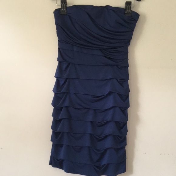 Speechless Strapless Ruched Navy Party Dress SizeS - Picture 2 of 5
